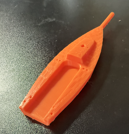 Printed J/80 miniature hull model
